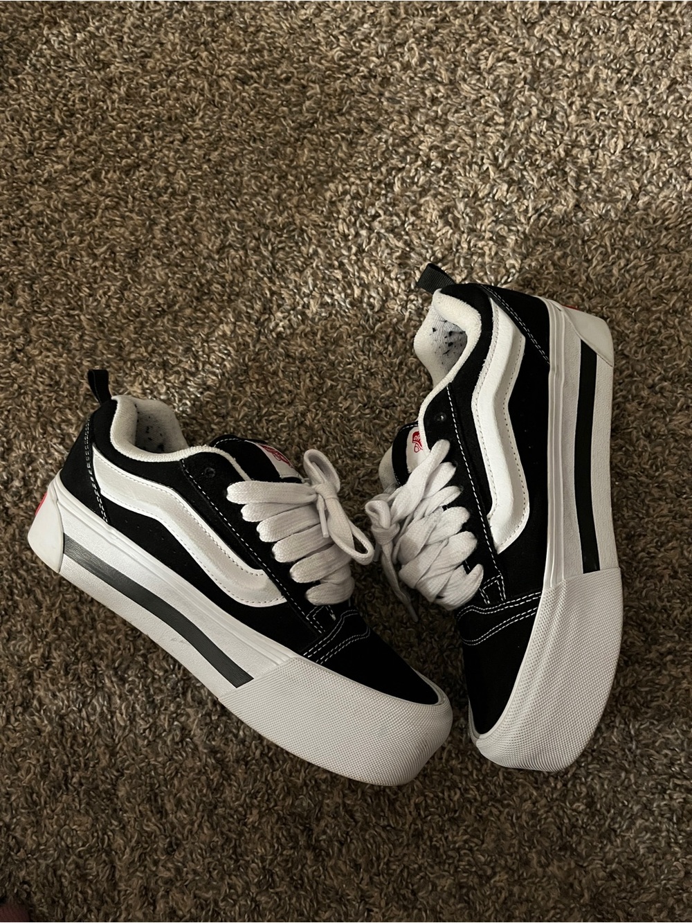 Vans Black and White Platform Old Skool Sneakers